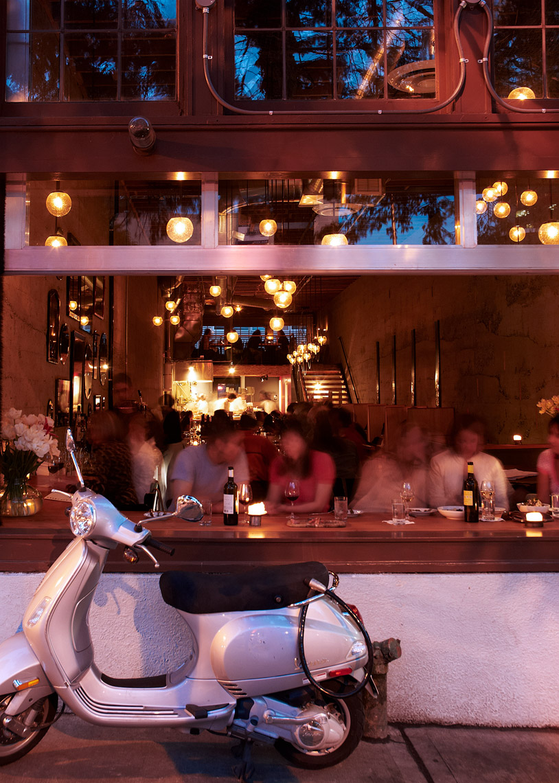 Vespa outside Tavolata captured by lifestyle phographer